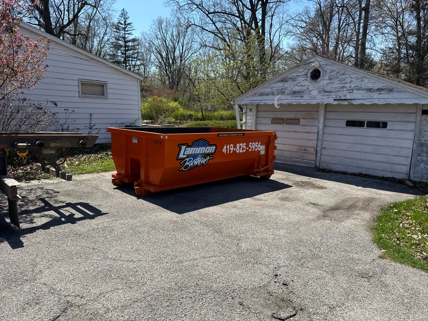 A Lammon Brothers roll-off dumpster on a job in Toledo, Lucas County, OH.
